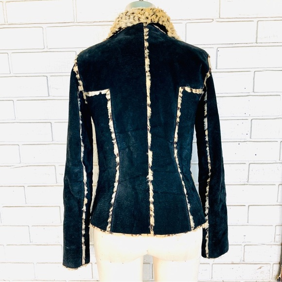 Hi Gorgeous Suede Pig Split Black Leopard Jacket Small - Picture 2 of 14